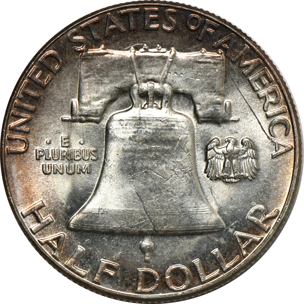 Two hundred sixty BU Franklin half dollars