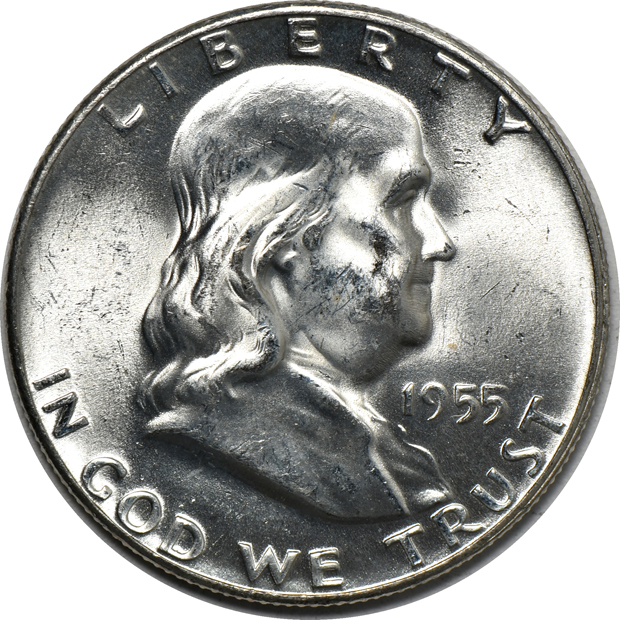 Two hundred sixty BU Franklin half dollars