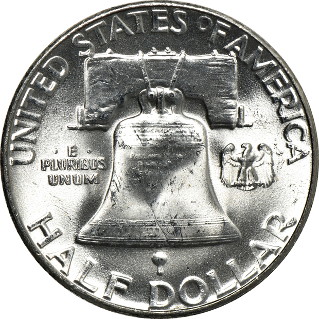 Two hundred sixty BU Franklin half dollars