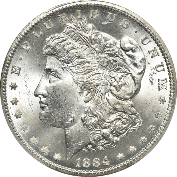 1882-CC and two 1884-CC, all PCGS MS-64