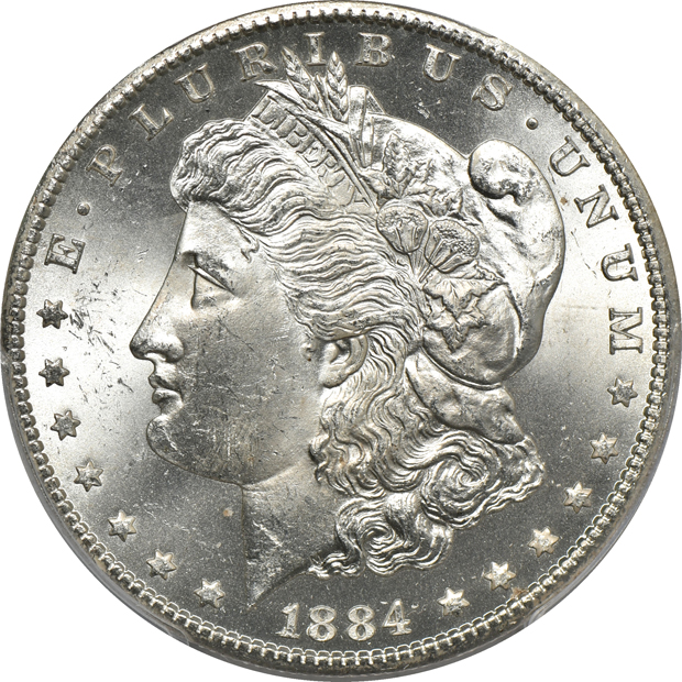 1882-CC and two 1884-CC, all PCGS MS-64