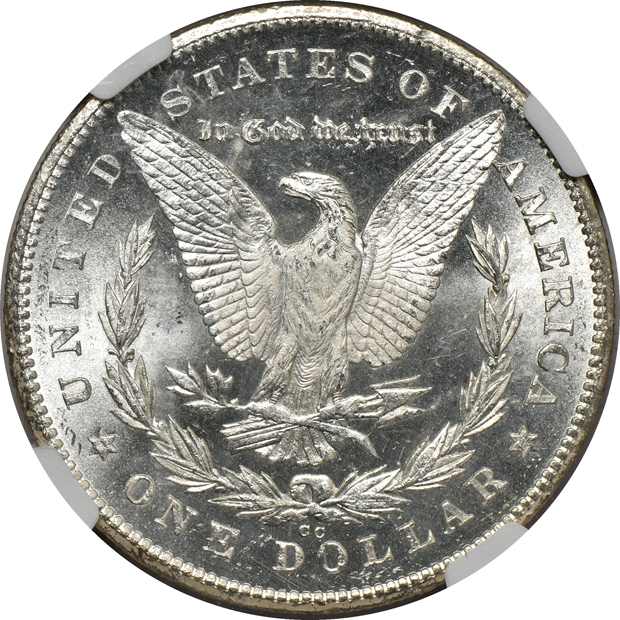 1878-CC MS-63 CAC, and an 1891-CC VAM-3 Spitting Eagle MS-63, both NGC