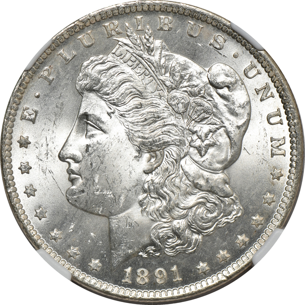 1878-CC MS-63 CAC, and an 1891-CC VAM-3 Spitting Eagle MS-63, both NGC