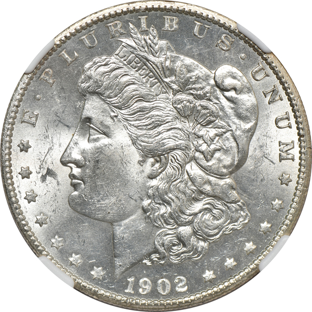 1897-S MS-64 and 1902-S MS-62, both NGC CAC