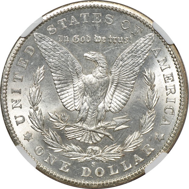 1897-S MS-64 and 1902-S MS-62, both NGC CAC