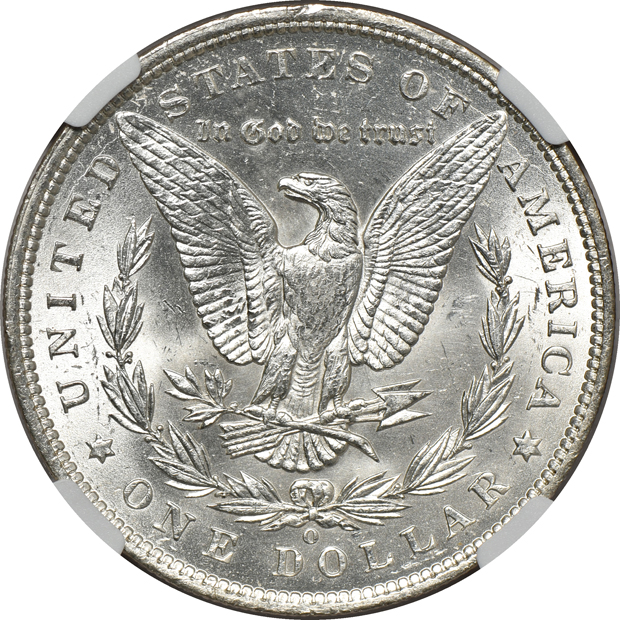 1880-S MS-66 PL, and an 1887-O MS-64, both NGC