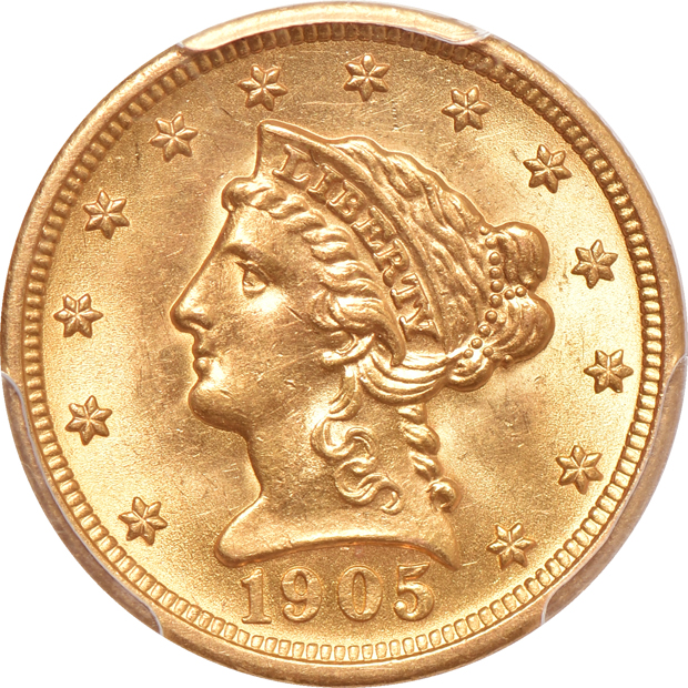 1861 New Reverse AU-58 CAC, and a 1905 MS-62, both PCGS