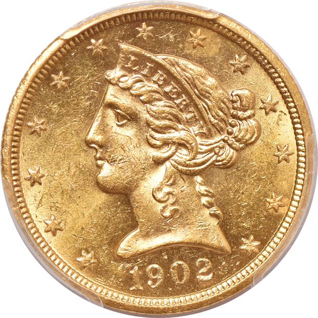 1881 MS-62, 1902-S MS-62+, and a 1908 MS-62, all PCGS