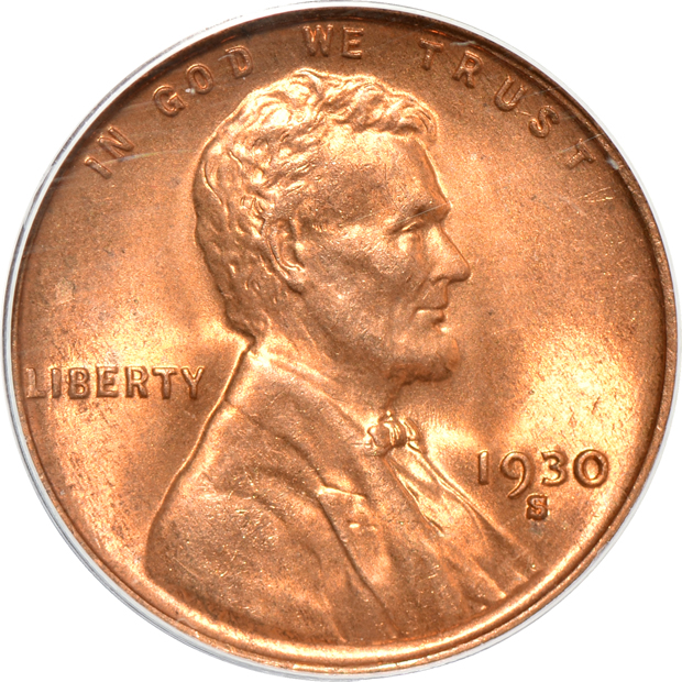 1930 NGC MS-67 RD, 1930-D MS-66 RD, and 1930-S ANACS MS-66 RED
