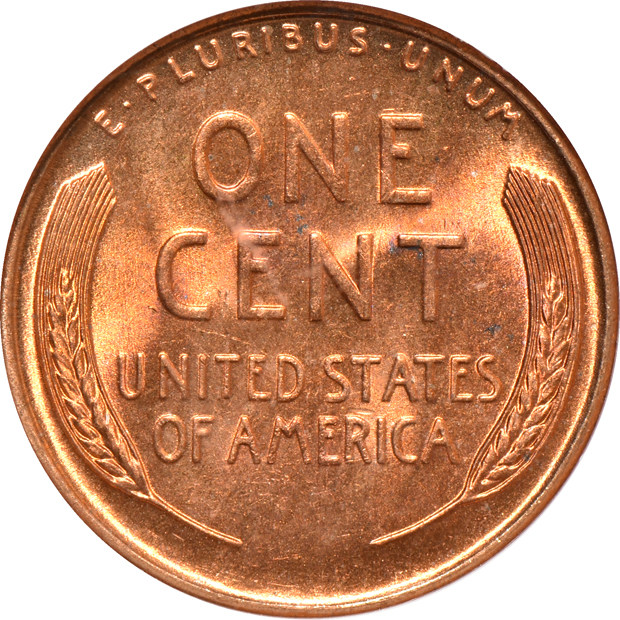 Four certified RED Lincoln cents