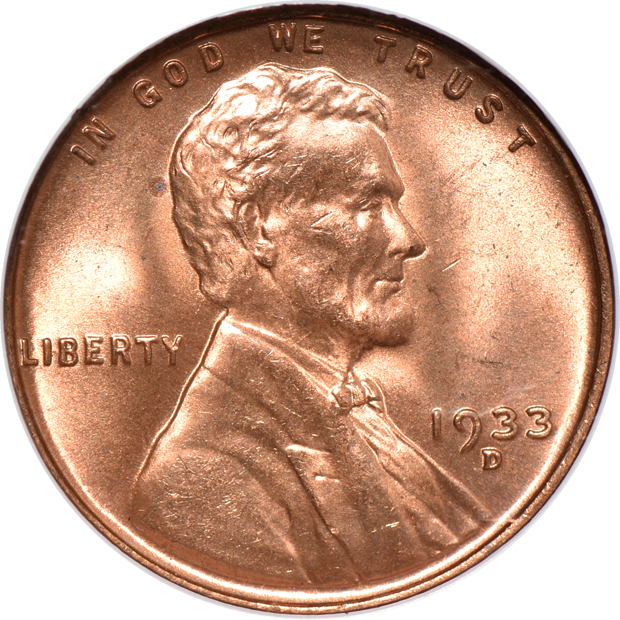 Four certified RED Lincoln cents
