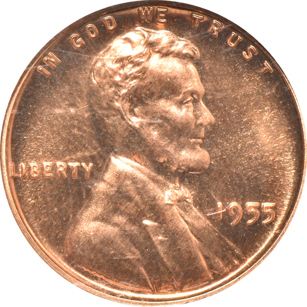 Eight certified RED Proof Lincoln cents