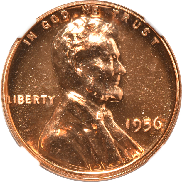 Eight certified RED Proof Lincoln cents