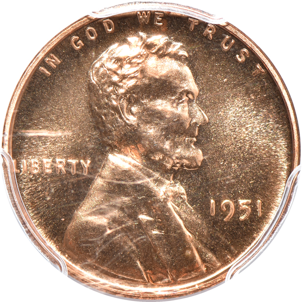 Eight certified RED Proof Lincoln cents