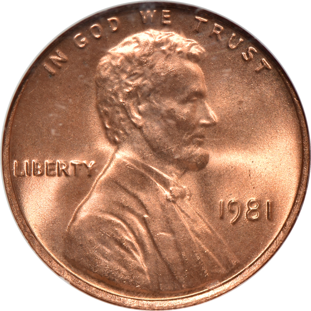 Ten certified Lincoln Memorial cents