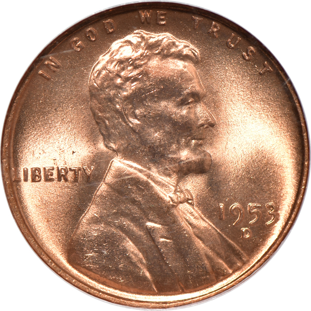 Four Lincoln cents certified MS-67 RD by NGC