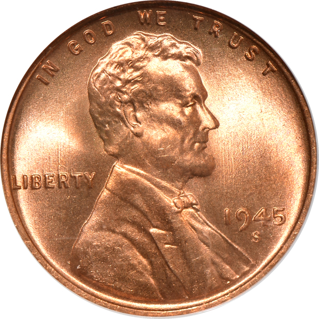 Six certified Lincoln cents