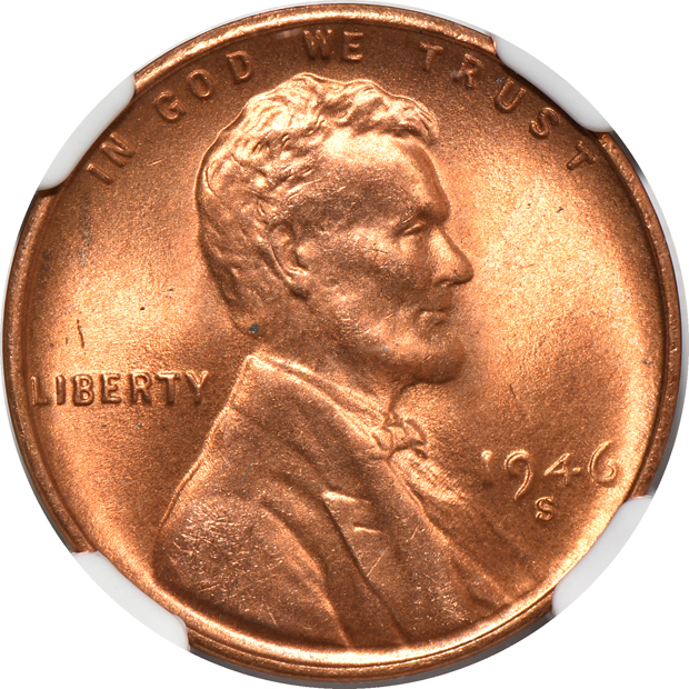Six certified Lincoln cents
