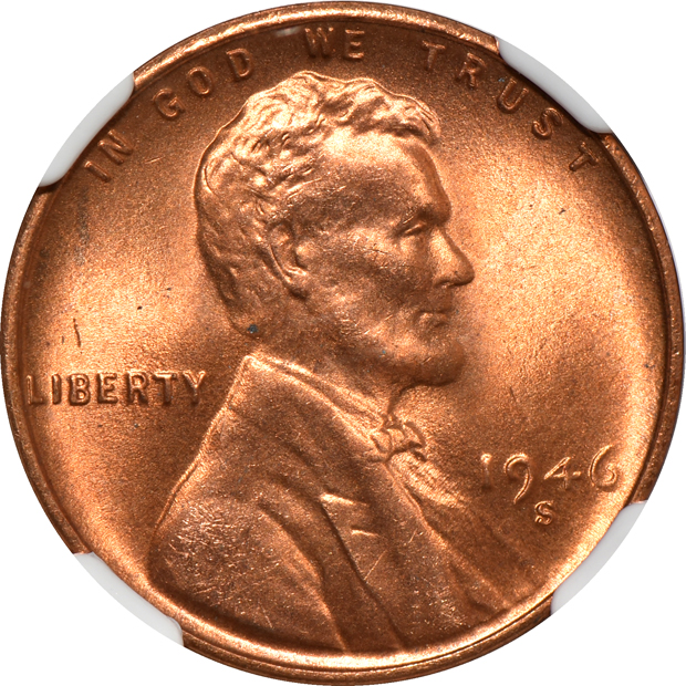 Six certified Lincoln cents