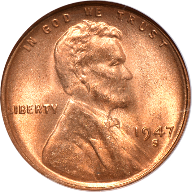 Six certified Lincoln cents