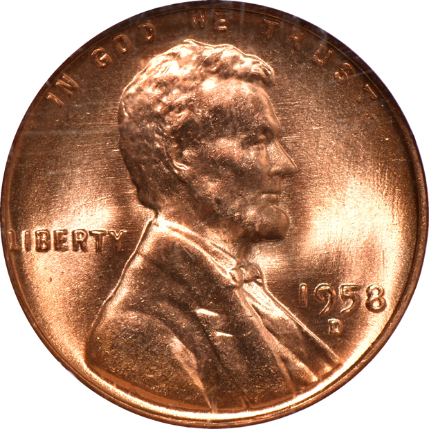 Five Lincoln Wheat cents and a Lincoln Memorial cent, all NGC MS-67 RD