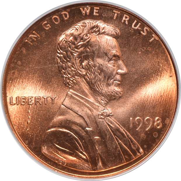 Six certified Lincoln Memorial cent varieties