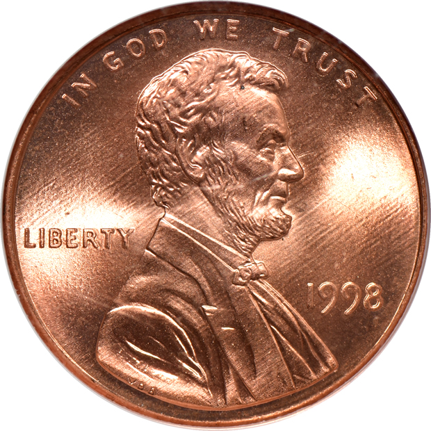 Six certified Lincoln Memorial cent varieties