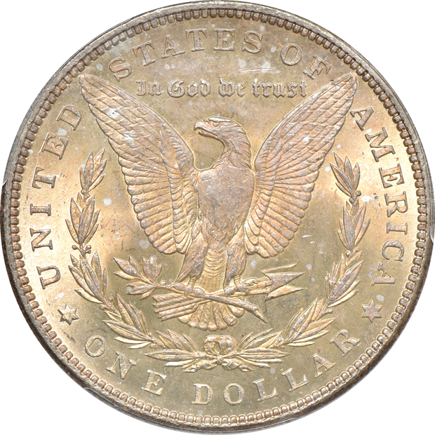 Four certified Morgan dollar