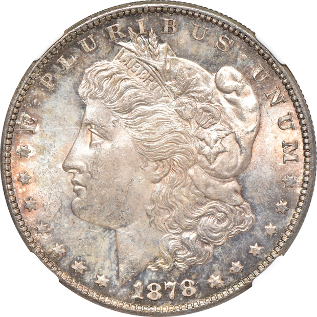 Four certified Morgan dollar