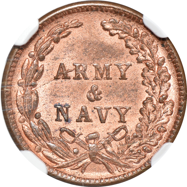 Pair of Civil War Tokens - 1863 F-15/319 j MS-64, and an 1863 F-15/319 a NGC MS-65 RB, both NGC