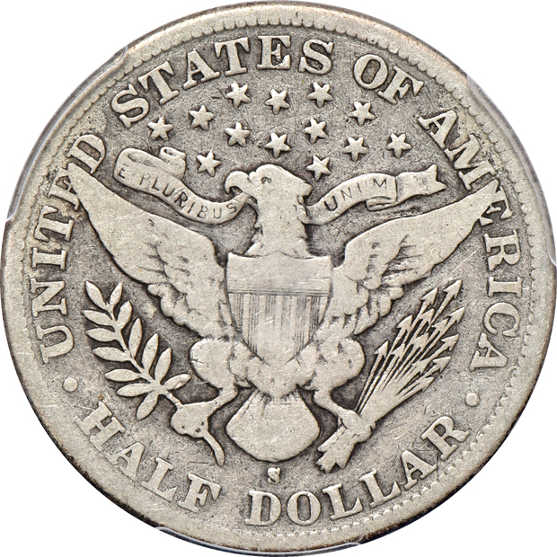 Five half-dollars, as described