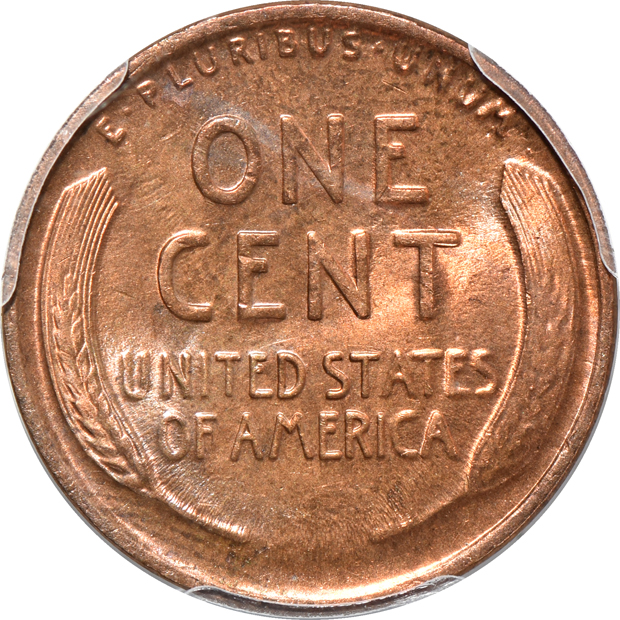 Five certified Lincoln cents