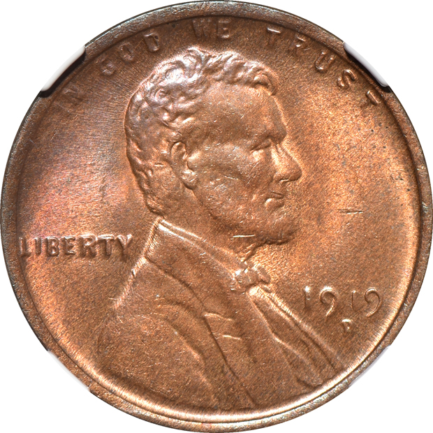 Five certified Lincoln cents