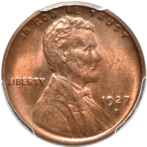 Five certified Lincoln cents