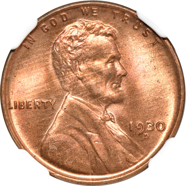 Five certified Lincoln cents
