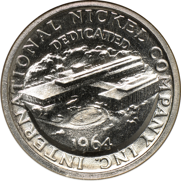 Pattern - 1964 International Nickel Company P-5340 quarter token ANACS MS-65