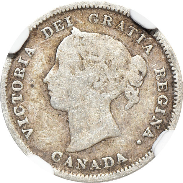Canada - 1884 5 cents VG-8, and a 1936 10 cents MS-65+, both NGC