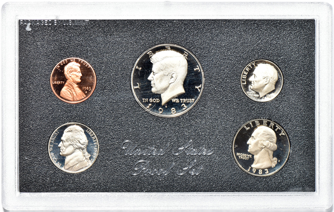 1979 Type 2 Proof Set, and a 1983 no "S" dime Proof Set
