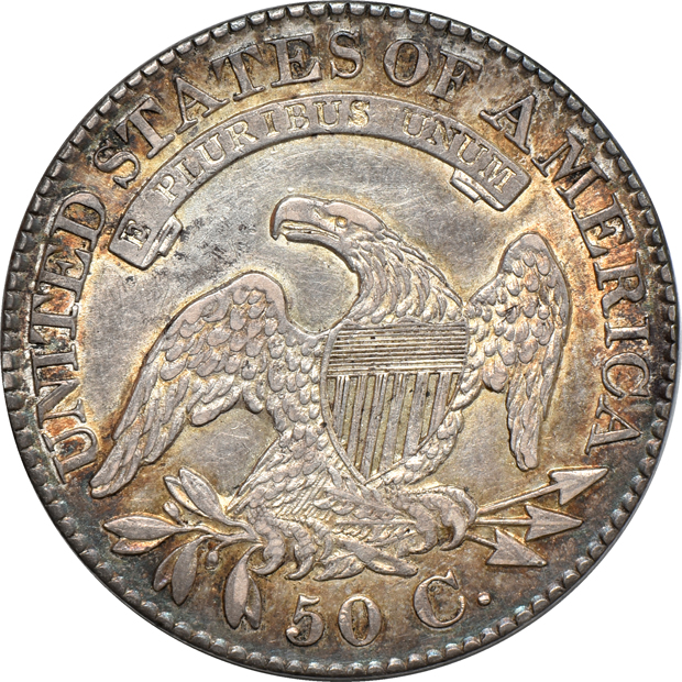 1827 Square 2 AU, and an 1828 Square Base 2 Small 8's XF/reverse damage