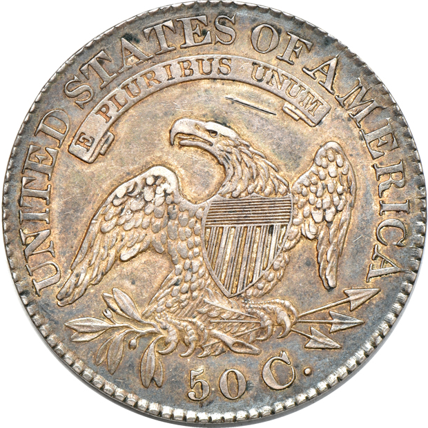 1827 Square 2 AU, and an 1828 Square Base 2 Small 8's XF/reverse damage
