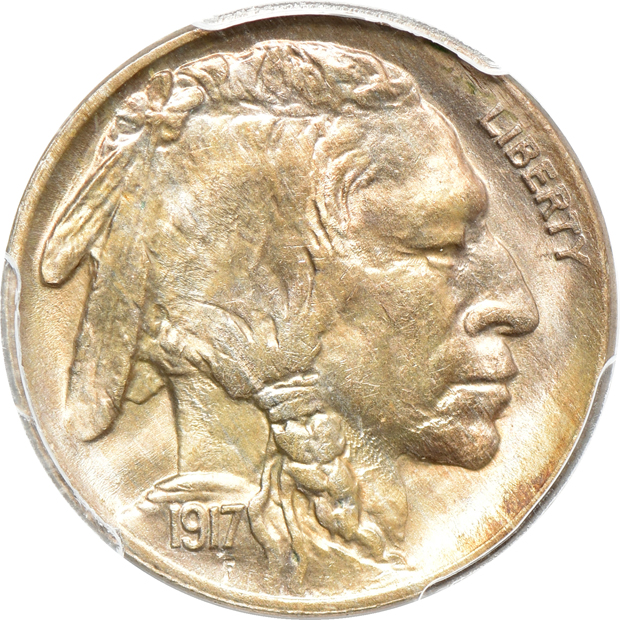 Four Buffalo nickels certified MS-64 by PCGS
