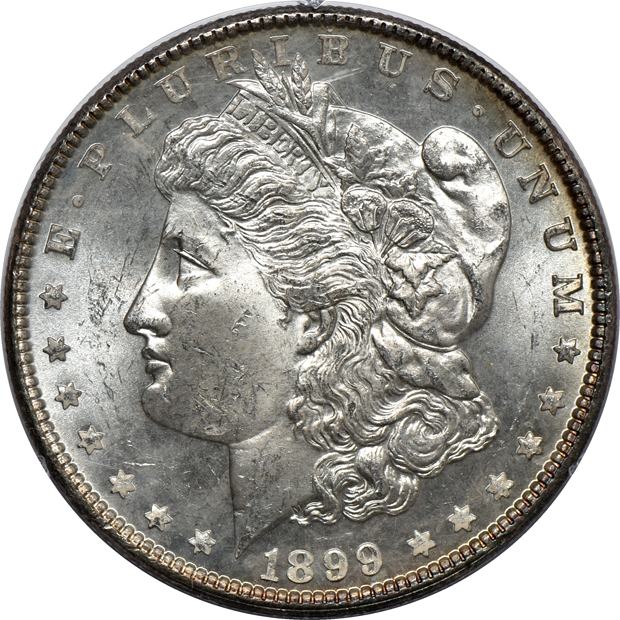 1884-O MS-64DMPL, 1899 MS-64PL, and an 1899 MS-64, all PCGS (rattler)