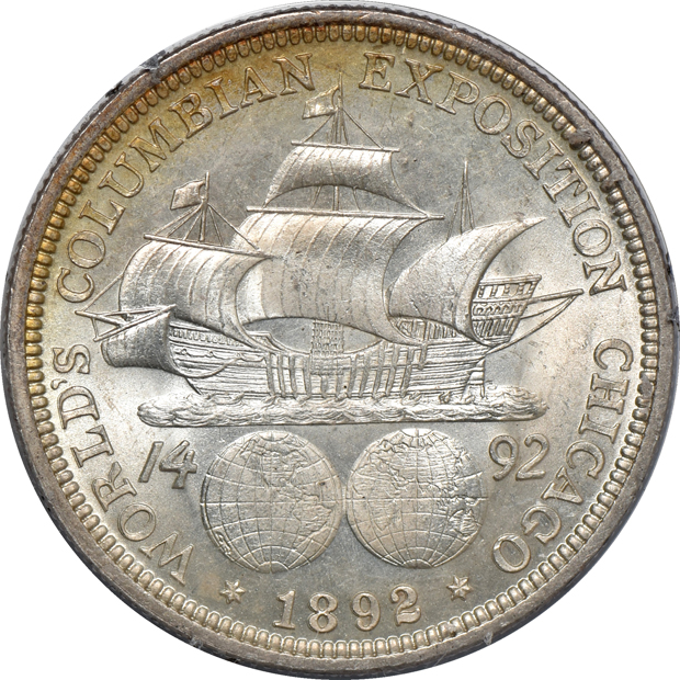 1892 Columbian, 1899 New Rochelle, and a 1936 Lynchburg, all PCGS MS-65 (rattler)