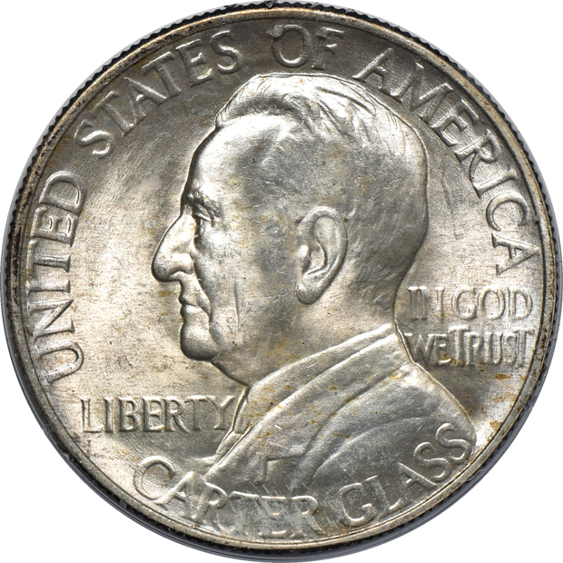 1892 Columbian, 1899 New Rochelle, and a 1936 Lynchburg, all PCGS MS-65 (rattler)