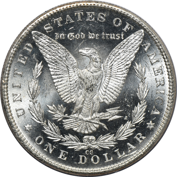 1880-S MS-65PL, 1882-CC MS-63DMPL, and an 1887 MS-65PL, all PCGS (rattler)