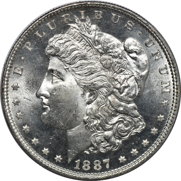 1880-S MS-65PL, 1882-CC MS-63DMPL, and an 1887 MS-65PL, all PCGS (rattler)