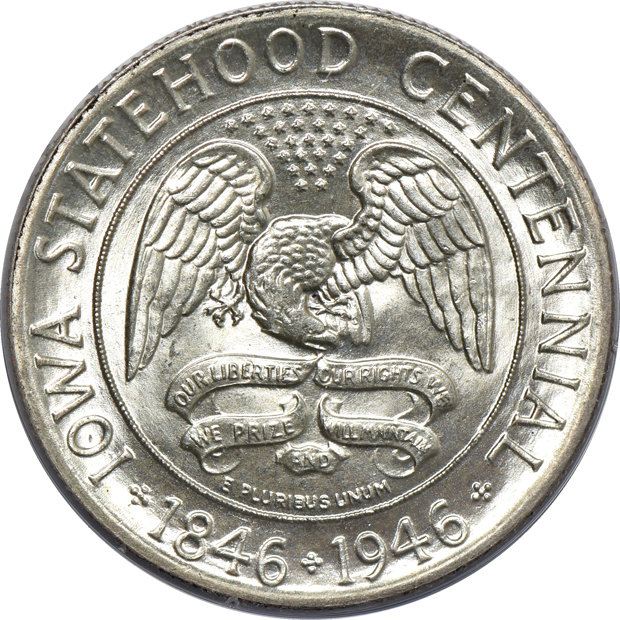 Seven silver commemorative half-dollars, all PCGS (rattler)