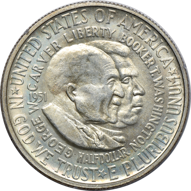 Seven silver commemorative half-dollars, all PCGS (rattler)