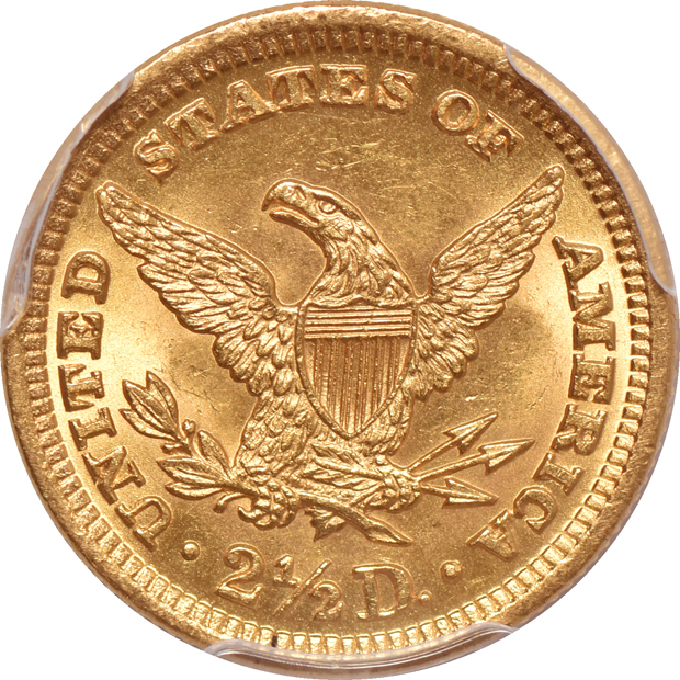 1861 New Reverse AU-58, and an 1897 MS-64, both PCGS