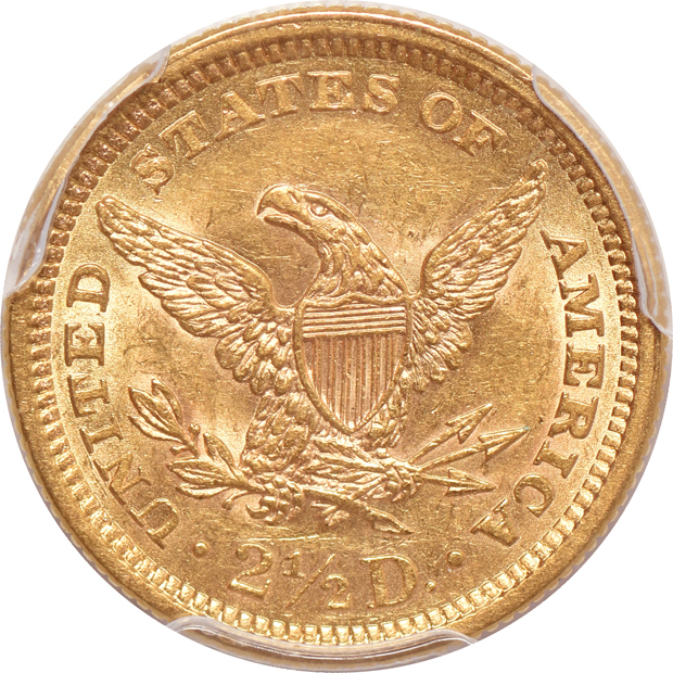 1861 New Reverse AU-58, and an 1897 MS-64, both PCGS